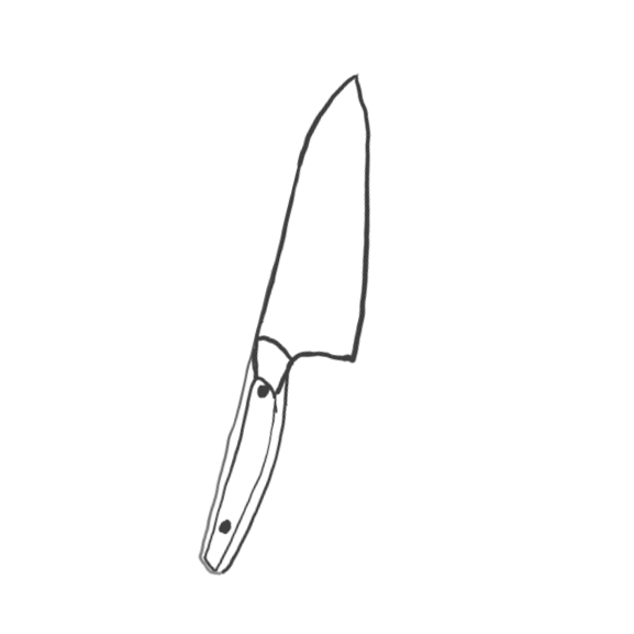 Minnetonka santoku kitchen knife, AEBL blade, Richlite handle